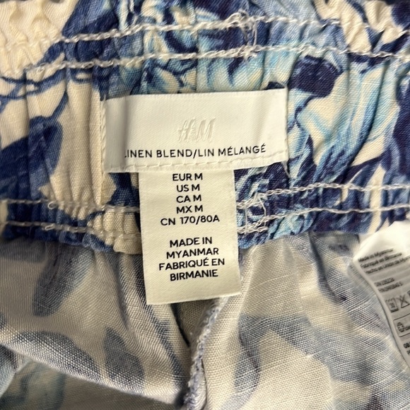 H & M Linen Blend Floral Print in Blue/White Size MED — SO PRETTY!!!! - Picture 6 of 8